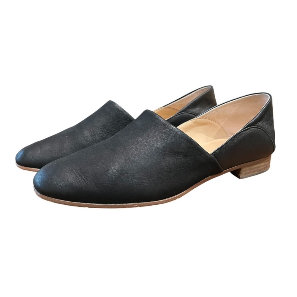 Clarks Women's Pure Tone d'Orsay Flats  Size 10M  Black Leather  Office Casual